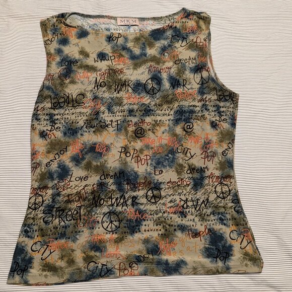 Vtg MKM Designs Unique MOD Silky Retro Hipster Swag✌️& 💕 Rock&Roll Reg Size Med - Picture 1 of 4